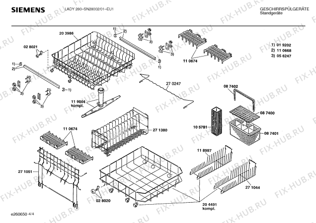 Схема №2 SN28002 с изображением Панель для посудомойки Siemens 00271200