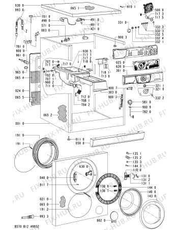 Схема №1 AWM 8123/L с изображением Декоративная панель для стиральной машины Whirlpool 481245215657