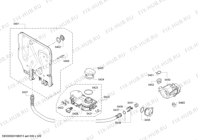 Взрыв-схема посудомоечной машины Bosch SKS51E12EU SilencePlus - Схема узла 04