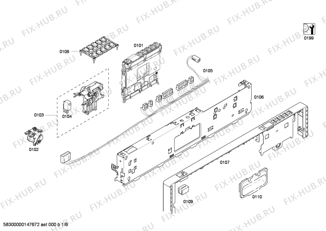 Схема №2 SHV43P13UC с изображением Набор кнопок для посудомойки Bosch 00618477