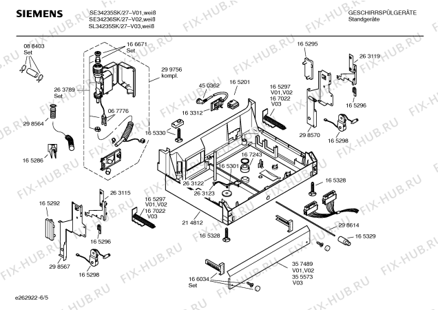 Взрыв-схема посудомоечной машины Siemens SL34235SK - Схема узла 05