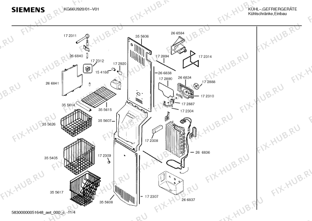 Схема №4 KG66U55 с изображением Планка ручки для холодильника Siemens 00215256