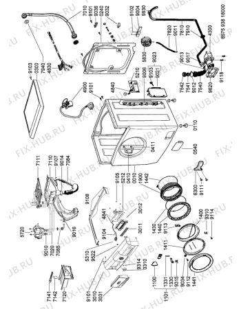 Схема №1 AWZ 614 E-P с изображением Декоративная панель для стиралки Whirlpool 481246469393