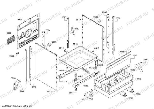 Схема №4 HL658540F с изображением Стеклокерамика для электропечи Siemens 00476446