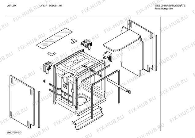 Взрыв-схема посудомоечной машины Airlux SGIAIH1 LV13A - Схема узла 03