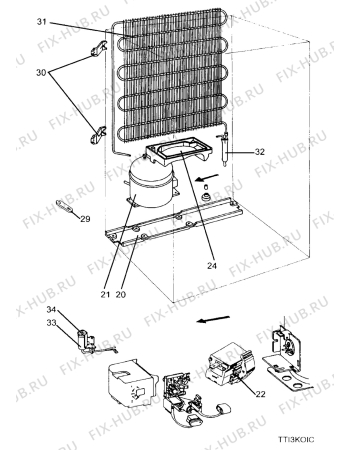 Взрыв-схема холодильника Novamatic KS1600-IB - Схема узла Functional parts