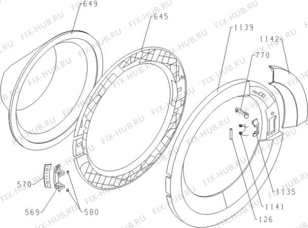 Схема №2 W8403 (489746, PS10/25100) с изображением Обшивка для стиралки Gorenje 489799