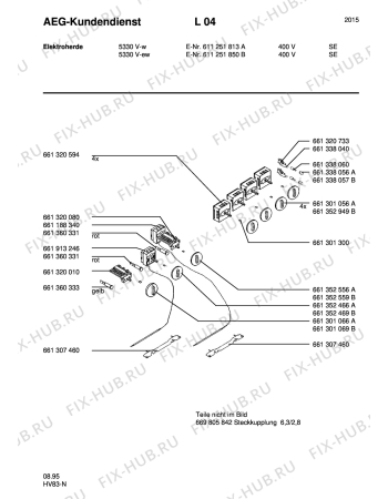 Взрыв-схема плиты (духовки) Aeg 5330V-W S 400V - Схема узла Section9