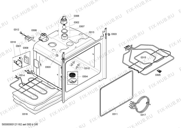 Схема №3 HEN364650 с изображением Уголок для духового шкафа Bosch 00421716