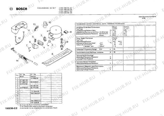 Взрыв-схема холодильника Bosch 0701145016 KS142T - Схема узла 02