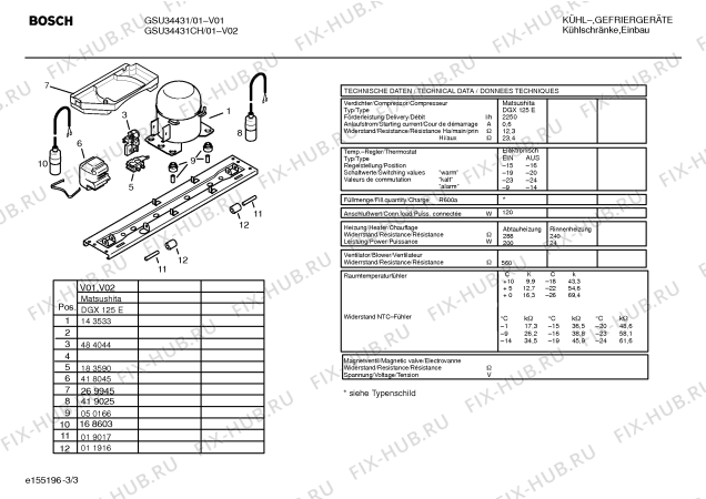 Взрыв-схема холодильника Bosch GSU34431CH - Схема узла 03