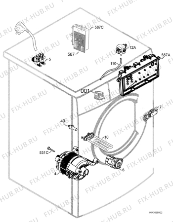 Взрыв-схема стиральной машины Electrolux EWF126210A - Схема узла Electrical equipment 268