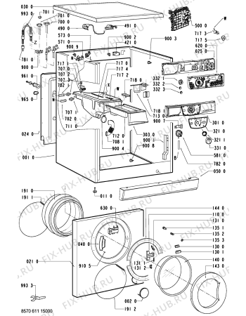 Схема №1 AWM 6111 с изображением Декоративная панель для стиралки Whirlpool 481245319842