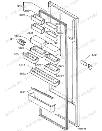 Взрыв-схема холодильника Rex FI315VA - Схема узла Door 003