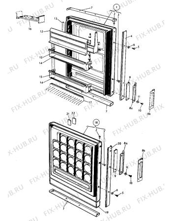 Взрыв-схема холодильника Electrolux TR1078 - Схема узла Door 003