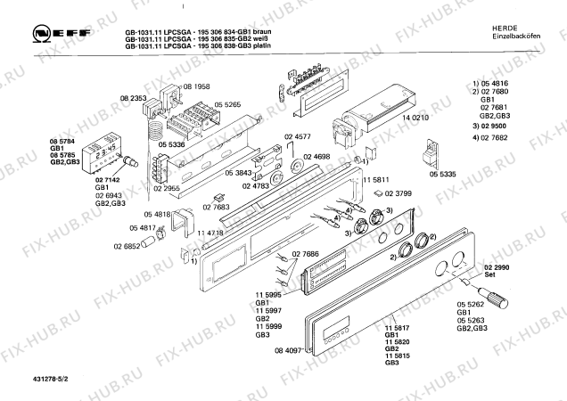 Взрыв-схема плиты (духовки) Neff 195306838 GB-1031.11LPCSGA - Схема узла 02