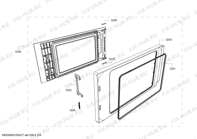 Схема №3 BFL634GW1 с изображением Дверь для электропечи Bosch 00772423