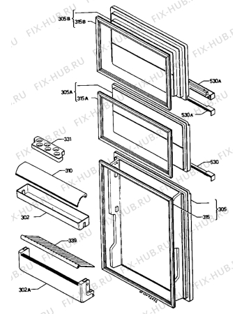 Взрыв-схема холодильника Zanussi Z626/3CT - Схема узла Refrigerator door