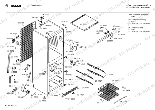 Схема №1 KGF7002 с изображением Панель для холодильника Bosch 00286850