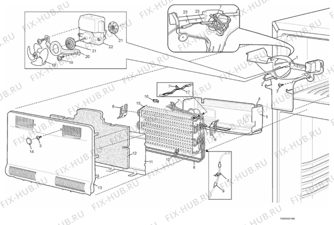 Взрыв-схема холодильника Electrolux END5298 - Схема узла Section 4