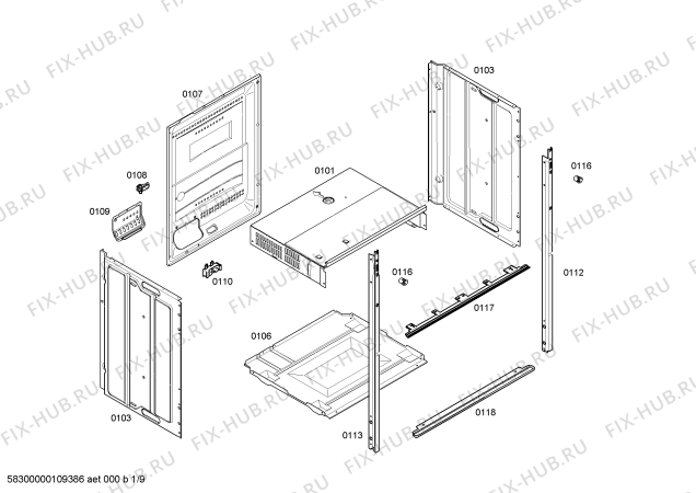 Схема №4 U1322N0GB с изображением Внешняя дверь для плиты (духовки) Bosch 00447486