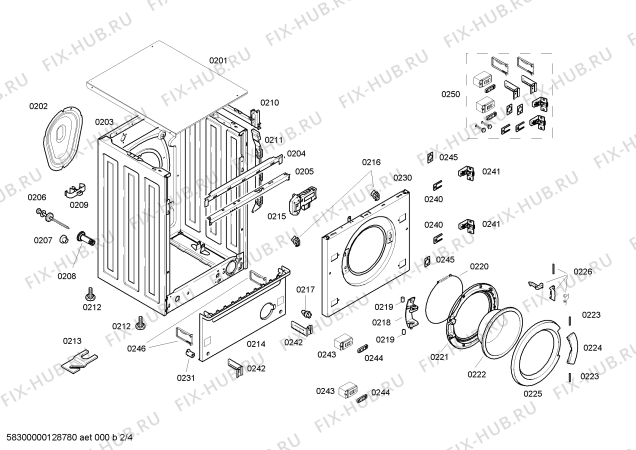 Взрыв-схема стиральной машины Balay 3TI60080A - Схема узла 02