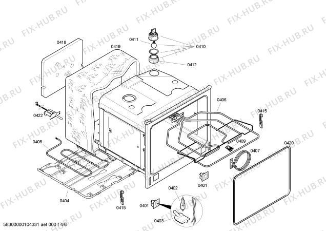 Схема №4 E1664A0 MEGA 1664A с изображением Переключатель для электропечи Bosch 00644987