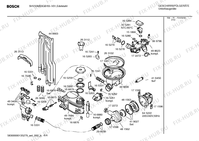 Схема №2 SHV55M03GB с изображением Инструкция по установке/монтажу для посудомоечной машины Bosch 00547533