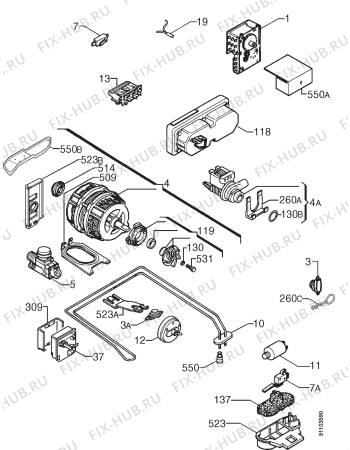 Взрыв-схема посудомоечной машины Zoppas PSN437 - BIO - Схема узла Electrical equipment 268