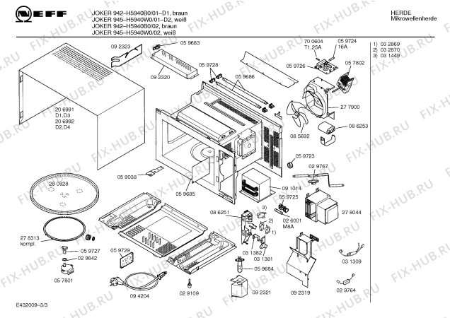 Схема №3 H5940B0 JOKER 942 с изображением Кулинарная книга для микроволновой печи Bosch 00515480