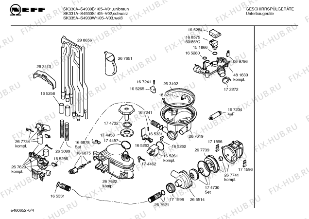 Взрыв-схема посудомоечной машины Neff S4930W1 - Схема узла 04