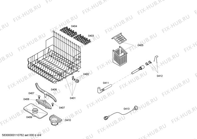 Схема №1 4VC250PD с изображением Набор винтов для посудомойки Bosch 00189476