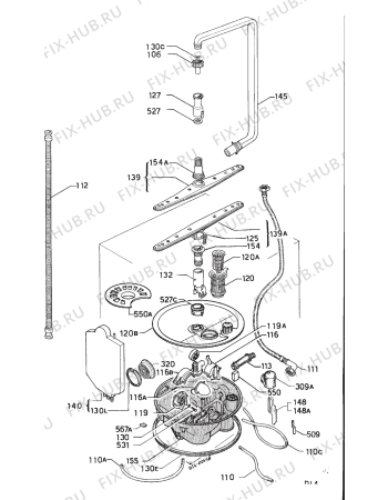 Взрыв-схема посудомоечной машины Alno ASU3040ID - Схема узла Hydraulic System 272