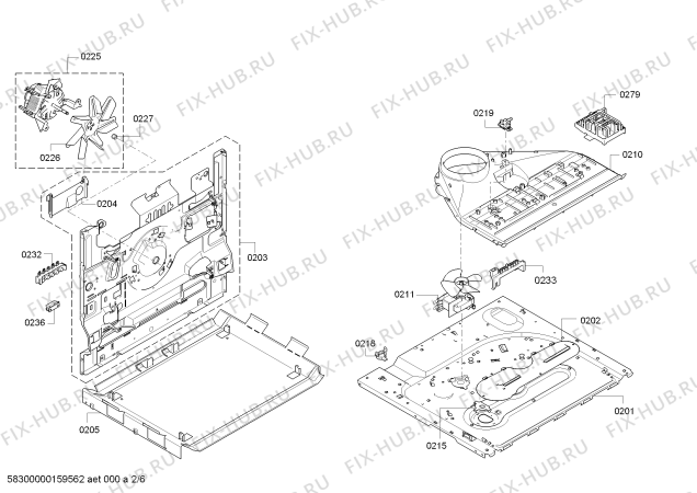 Взрыв-схема плиты (духовки) Bosch HEG30B550 - Схема узла 02