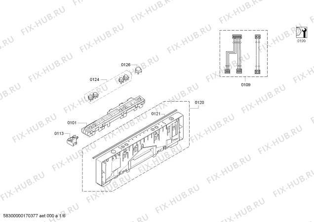 Схема №3 SR64E002RU с изображением Передняя панель для посудомойки Siemens 00707405