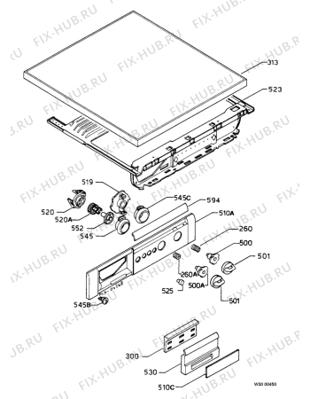 Взрыв-схема стиральной машины Zanker CLASSIC5090S - Схема узла Control panel and lid