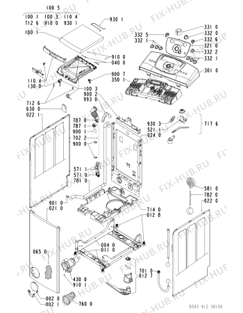 Схема №1 AWT 9120/1 с изображением Обшивка для стиралки Whirlpool 481245215518