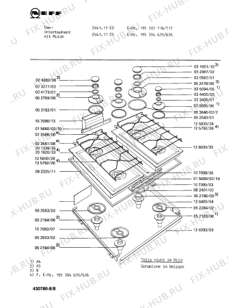 Схема №3 195303716 2441.11ES с изображением Розетка для электропечи Bosch 00053404