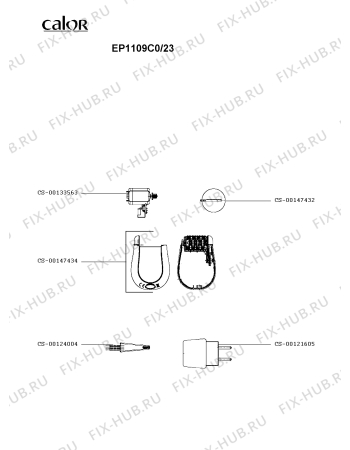 Схема №1 EP1109C0/23 с изображением Часть корпуса для бритвы (эпилятора) Calor CS-00147434