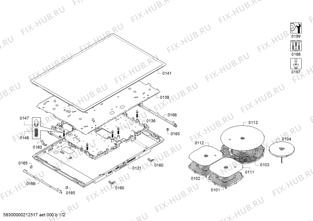 Схема №1 JI38LT56 с изображением Индукционная конфорка для духового шкафа Bosch 11028226