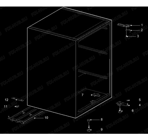 Взрыв-схема стиральной машины Frigidaire FV203T - Схема узла Cabinet + armatures