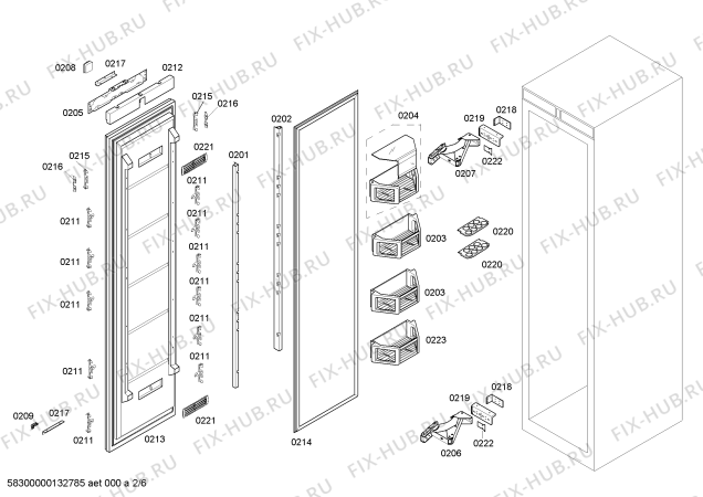 Схема №3 T18IF70NSP с изображением Монтажный набор для холодильника Bosch 00661388