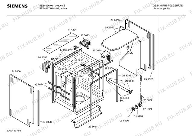 Взрыв-схема посудомоечной машины Siemens SE34696 Extraklasse - Схема узла 03