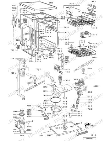 Взрыв-схема посудомоечной машины Bauknecht GSFK 1482 WS - Схема узла