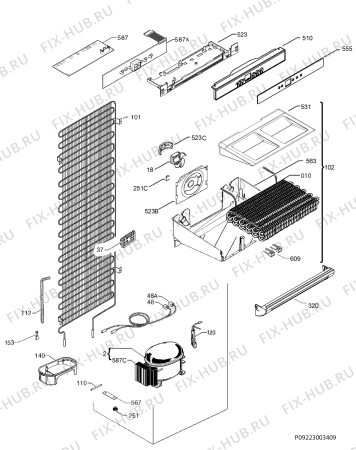 Взрыв-схема холодильника Aeg Electrolux AG91850-4I - Схема узла Cooling system 017