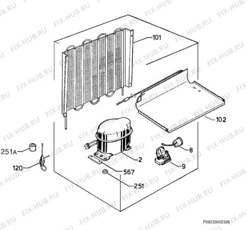 Взрыв-схема холодильника Zanker TT140B - Схема узла Cooling system 017