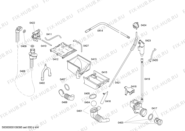 Взрыв-схема стиральной машины Bosch WFC1267IT Maxx 4 WFC 1267 - Схема узла 04