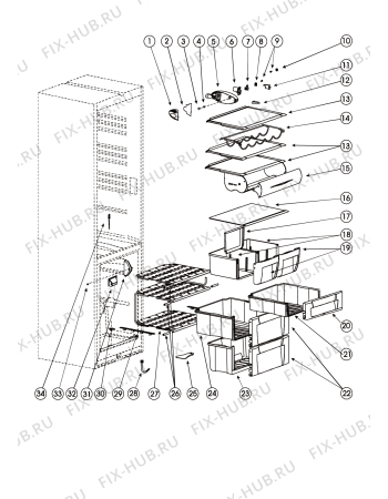 Взрыв-схема холодильника Indesit MBA2185 (F030936) - Схема узла