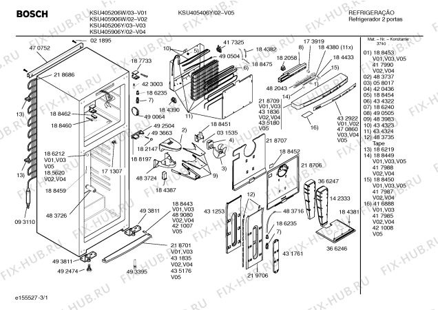 Схема №1 KSU405906Y с изображением Вкладыш в панель для холодильной камеры Bosch 00470860