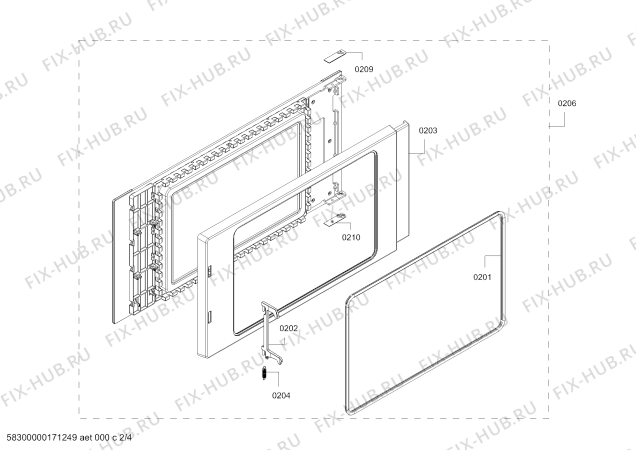 Схема №3 BMP225110 с изображением Дверь для плиты (духовки) Bosch 00770997